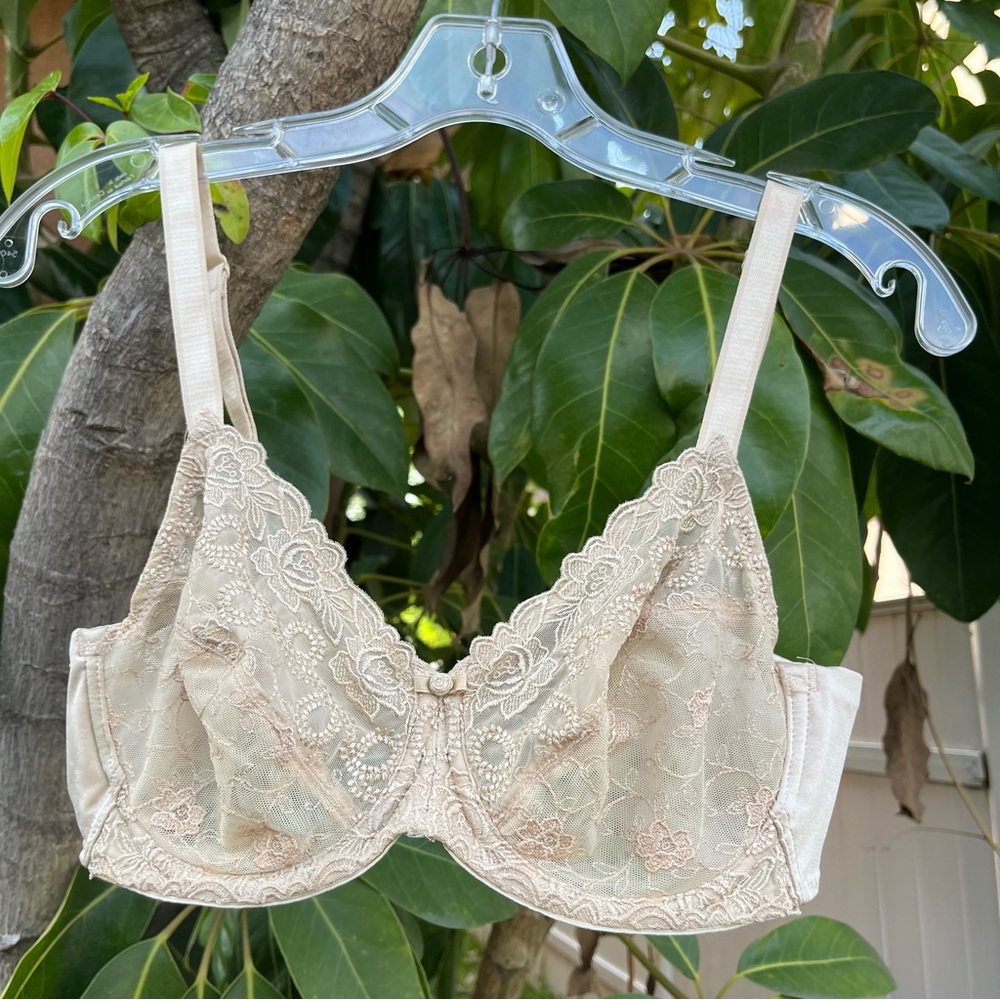 Wacoal Renaissance Rose Underwire Bra in Cream.